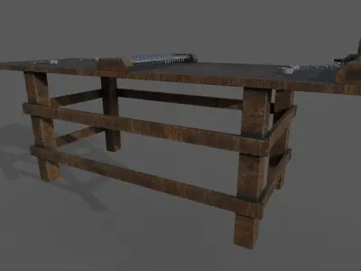 Torture Table 3D model  Low-poly 3D model