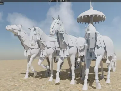 Arjuna Chariot  Rath in Mahabharatha Low-poly 3D model