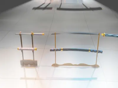 Katana and Tanto  Free low-poly 3D model
