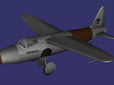 Heinkel He 178 Low-poly 3D model