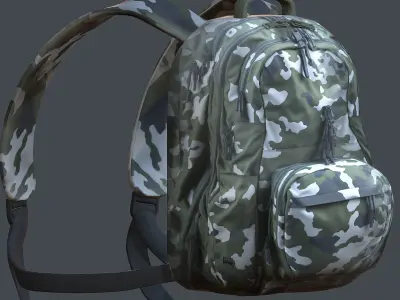 Backpack Camping Generic military human bag storqge baggage Low-poly 3D model order