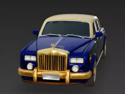 Stylized Executive Luxury Sedan 3D Model Low-poly 3D model