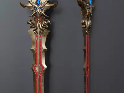 Stylized viking sword 2 3D model