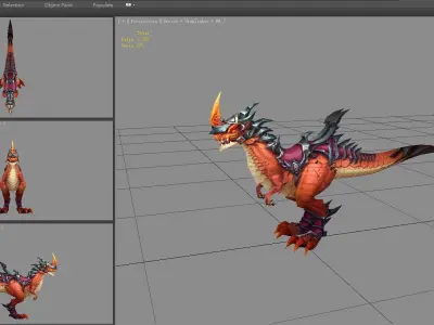 Velociraptor mount Low-poly 3D model
