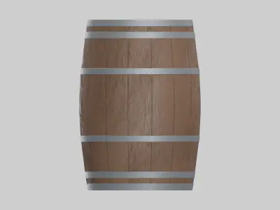 Heavy Toasted Lowpoly Bourbon Barrel Low-poly 3D model