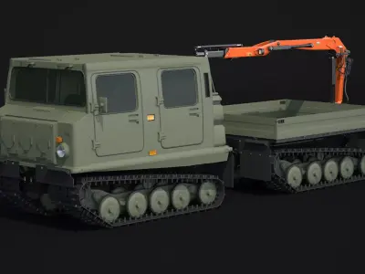 Bandvagn Bv 206 Crane Trailer 3D model