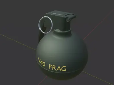 V40 Frag Grenade Low-poly 3D model