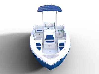 Modern Center Console Fishing Boat Low-poly 3D model purchase