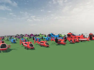 Helicopter Packs Low-poly 3D model