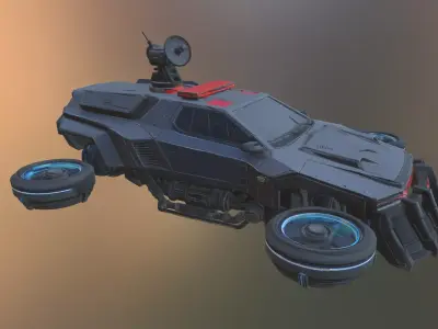 Sci-Fi Futuristic Police Hover Interceptor Vehicle 3D model