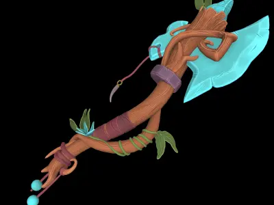 stylized 3D axe Low-poly 3D model