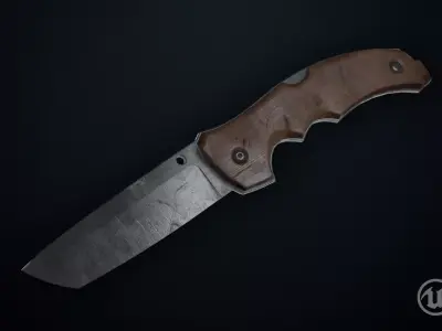 Old Knife - Game Ready Low-poly 3D model