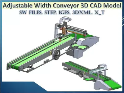 Adjustable Width Conveyor 3D CAD Model 3D model