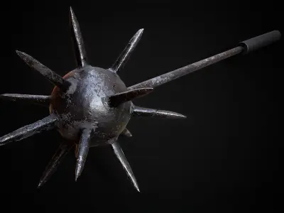 Spiked Mace Low-poly 3D model purchase