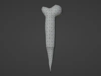 Bone Dagger Low-poly 3D model