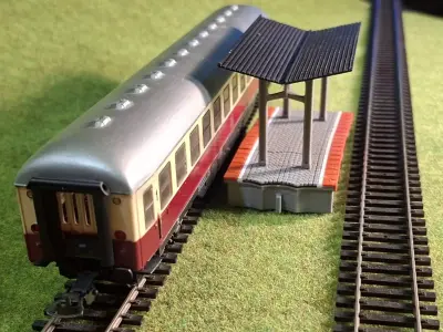 Double Edge Platform Roof2 1-87 FDM color 3D print model