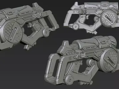 3D Printable Sci-Fi Weapon Part 6 3D model