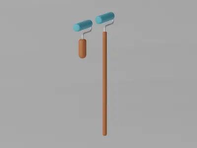 Cartoon Paint Roller 3D model