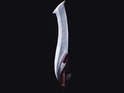 Sword Magical Cutting Fantasy Melee Dagger Iron Blade Saber Low-poly 3D model 2