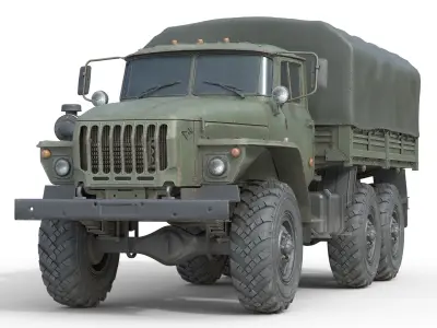Ural 4320 Military Truck Low-poly 3D model