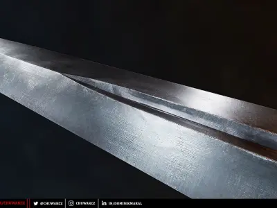 Nazgul Greatsword - fantasy PBR game ready 3d weapon Low-poly 3D model
