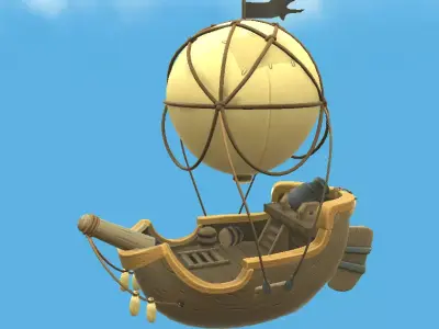 Balloon Boat Dark Free low-poly 3D model