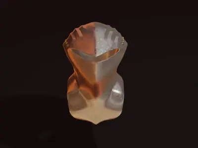 medieval frog helmet Low-poly 3D model
