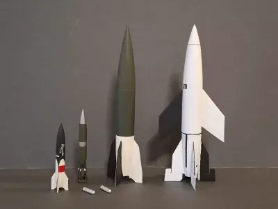 Value Pack Missiles A1 A2 A3 A4 A4b A5 V2 and winged V2 3D print model