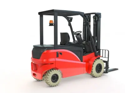 Electrical Forklift Rigged and Animated 3D model