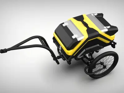 BICYCLE TRAILER ACTUAL DIMENSION 3D model