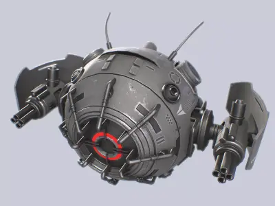 Sphere drone Low-poly 3D model buy