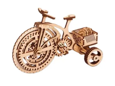 Tricycle - 3D DIY Wooden Mechanical Puzzle Model 3D model