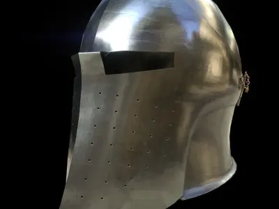 Visored Barbuta Helmet Low-poly 3D model