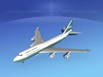 Boeing 747-400 Pakistan  3D model