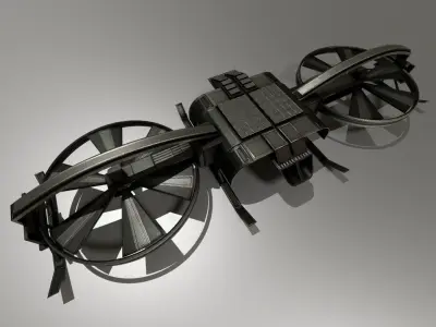 Drone Game Ready futuristic Free low-poly 3D model