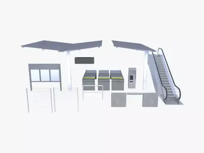 Train Platform Elements 3D model