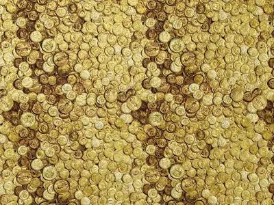 Metal Coins Money Treasure Seamless PBR Texture Texture