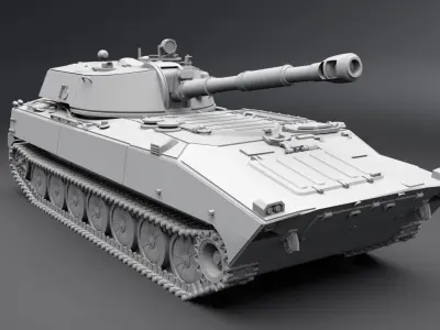 2s1 Gvozdika SPH scale model 3D print model