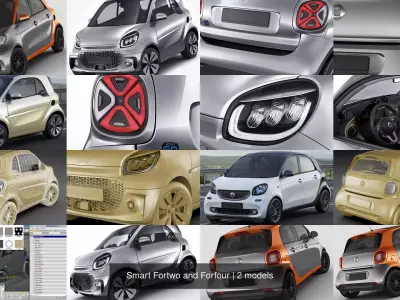 Smart Fortwo and Forfour 3D Model Pack