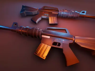 Stylized M4A1 Low-poly 3D model