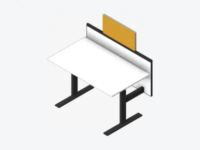Desk - Single - Officetec - Angular - Linear - Adjustable Height Low-poly 3D model