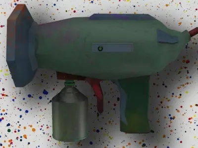 Toy Sci-Fi Paint Gun Low-poly 3D model