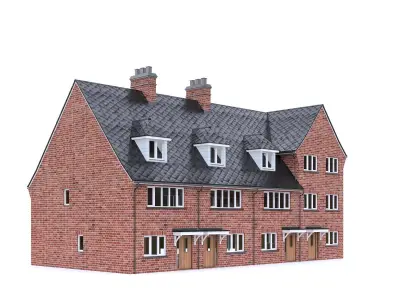 English Brick House 07 Low-poly 3D model