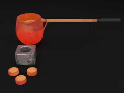 Melting Points of Metals 3D Model Low-poly 3D model