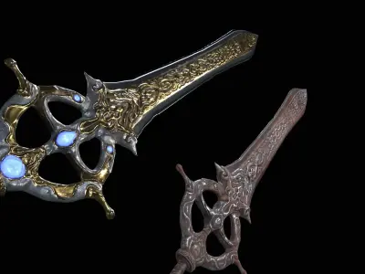 Excalibur sword Low-poly 3D model purchase