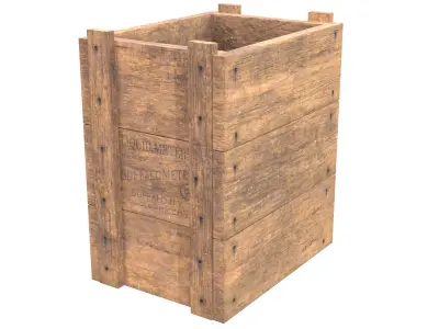 Wooden box Liquid meters Low-poly 3D model