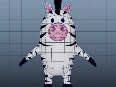 Zebra Stylized Low-poly 3D model