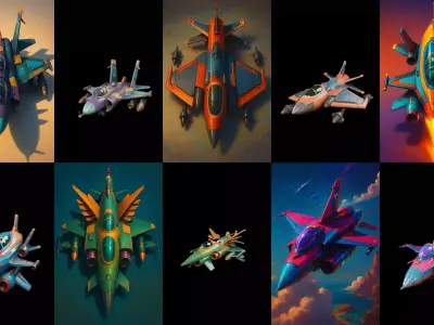 AirCraft bundle 1 pack 100 glb Low-poly 3D model