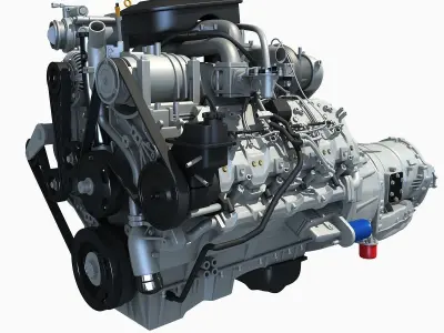 V8 Engine with Automatic Transmission 3D model