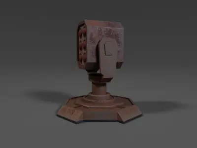 Simple tower-defense missile turret Low-poly 3D model